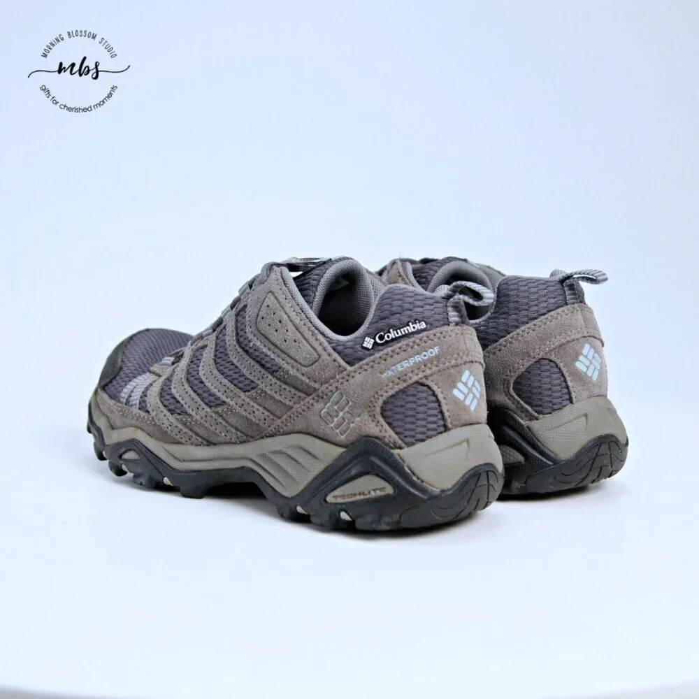 Columbia Armitage Lane‎ Waterproof Hiking Shoes Gray Blue Women 8.5